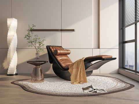  现代沙发椅 躺椅su模型 