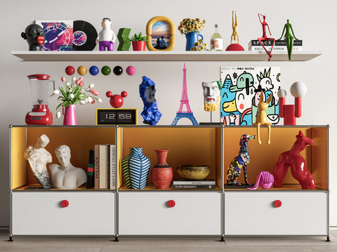 饰品摆件 雕塑 花瓶人像su模型