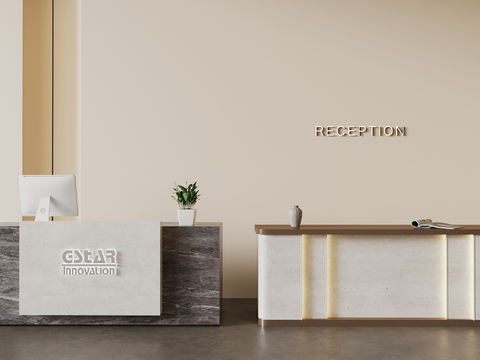  接待台 吧台 服务台su模型 