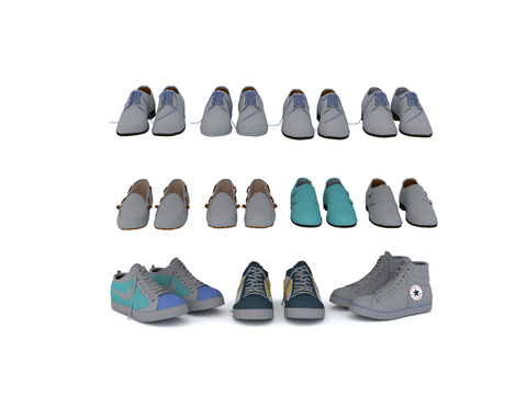  现代鞋子 皮鞋 帆布鞋 男士鞋 女士鞋su模型 