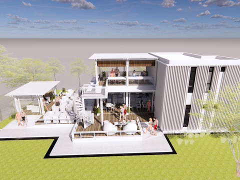  咖啡厅 快闪店su模型 