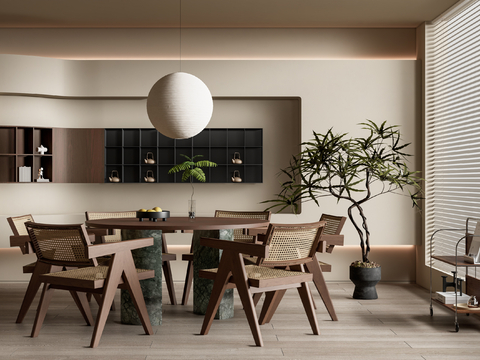 侘寂餐厅su模型