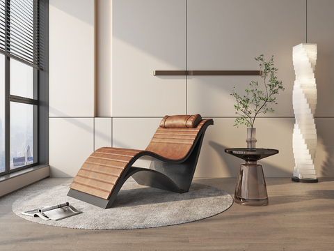  现代躺椅 休闲椅su模型 