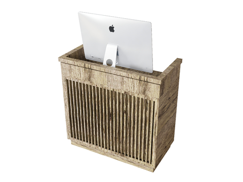  收银台 接待台su模型 