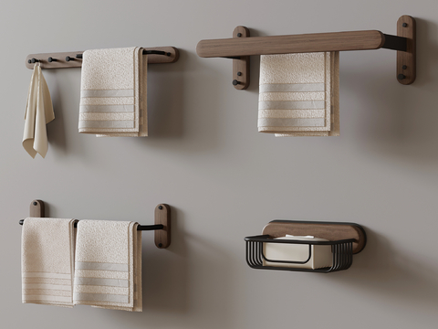  毛巾架 卫浴小件su模型 