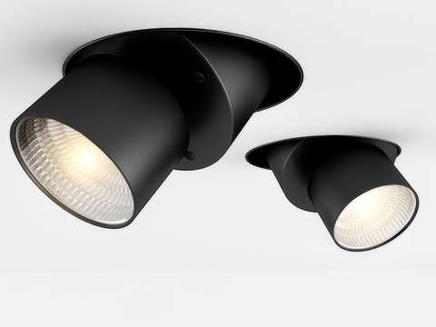 嵌入式筒灯 射灯su模型