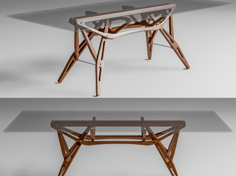 zanotta现代玻璃餐桌su模型