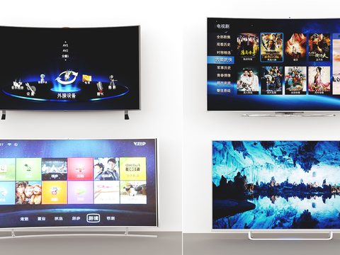  激光电视 全面屏电视 液晶电视su模型 