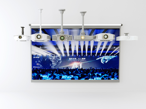  投影仪 投影幕布 投影机su模型 