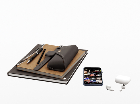  办公用品 笔记本 签字笔su模型 