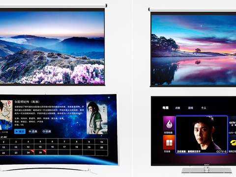  激光电视 全面屏电视 液晶电视su模型 