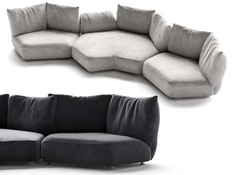 多人沙发 弧形沙发 异形沙发su模型