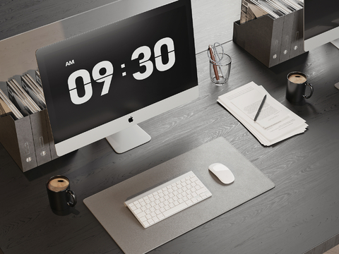  办公用品 电脑su模型 