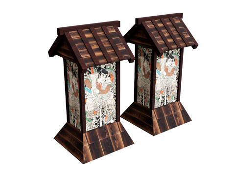  台灯户外灯 庭院灯 装饰灯su模型 