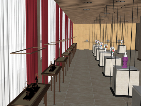  陶瓷博物馆 展览馆su模型 