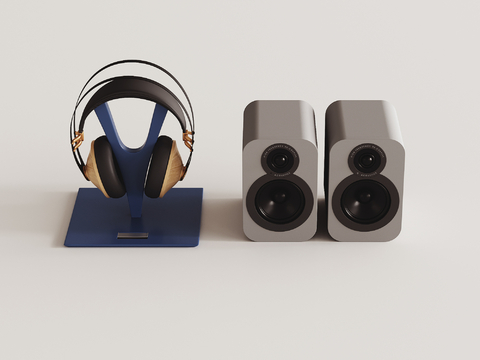  蓝牙耳机 音箱su模型 