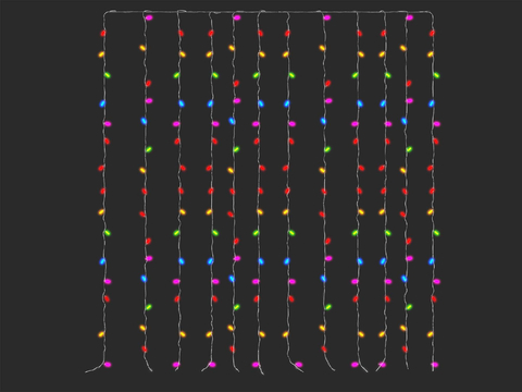  彩灯 装饰灯 星星灯 串串灯su模型 