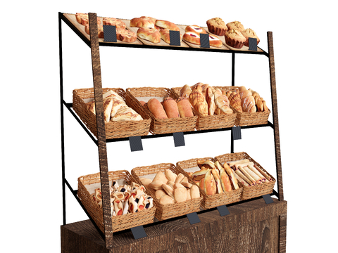  食物 美食 面包 法棍su模型 