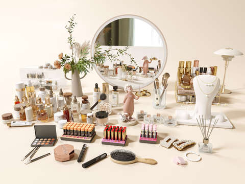  现代化妆品 护肤品 洗浴用品su模型 