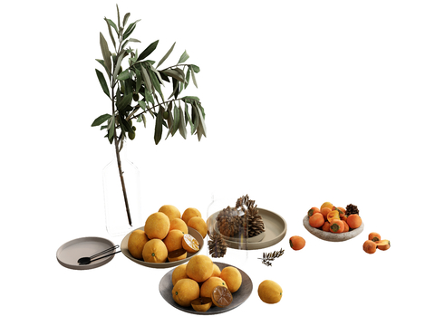  食物 水果 蔬菜 橘子su模型 