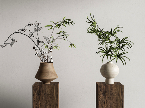 现代花瓶 花艺 插花su模型