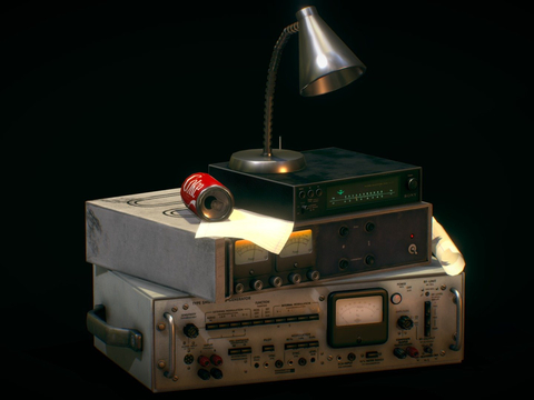  收音机设备su模型 