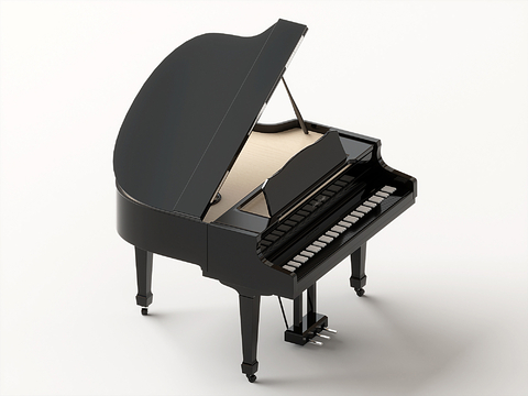  三角钢琴su模型 