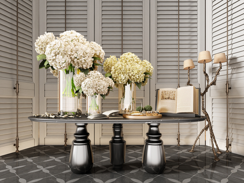 现代端景台su模型