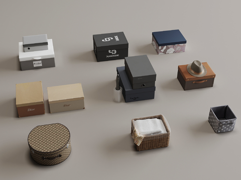  盒子 收纳盒 储物盒 鞋盒su模型 