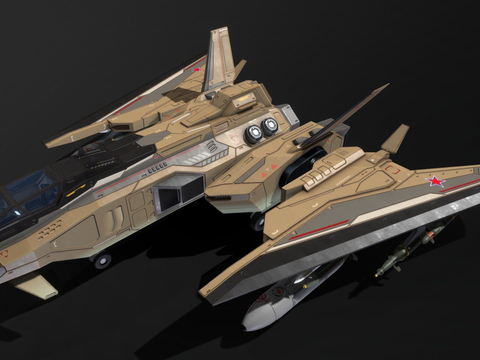  科幻战斗机su模型 