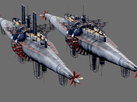  蒸汽潜艇su模型 