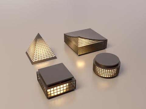  草坪灯 庭院灯 户外灯su模型 