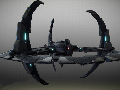  人类太空站su模型 