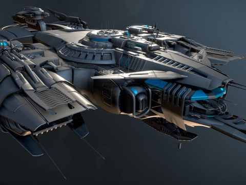  太空飞船 战斗机su模型 