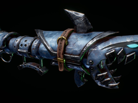  金克丝鱼骨火箭筒su模型 