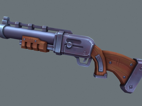  卡通式霰弹枪su模型 