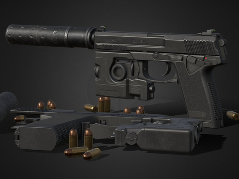  马克手枪su模型 