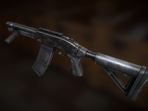  泵动式霰弹枪 枪支 枪械su模型 