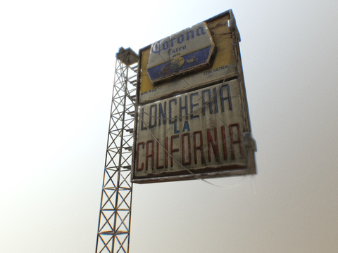  PBR 末日后标志 导视牌 标识牌su模型 