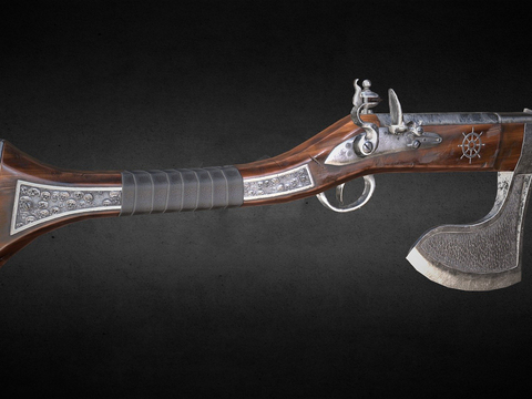  枪械战斧su模型 