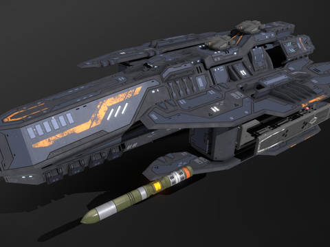  鱼雷护卫舰 宇宙飞船 飞行器su模型 