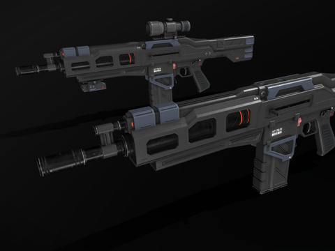  突击步枪 枪支 枪械su模型 