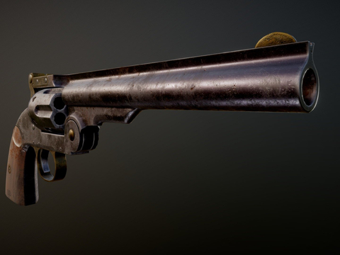  左轮手枪su模型 