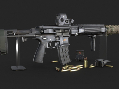  突击步枪su模型 