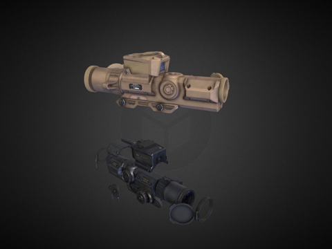  枪械倍镜su模型 