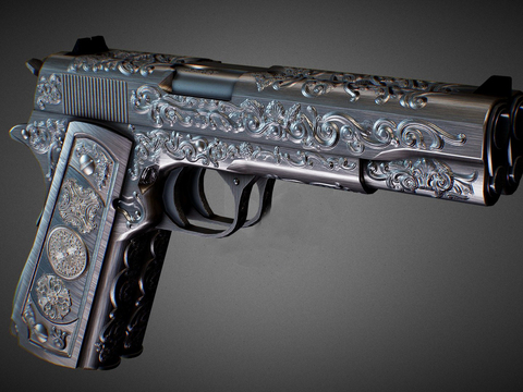  手枪 枪支枪械su模型 