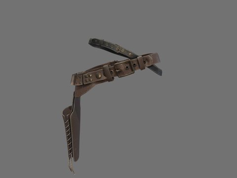  蒸汽朋克西部手枪皮带su模型 