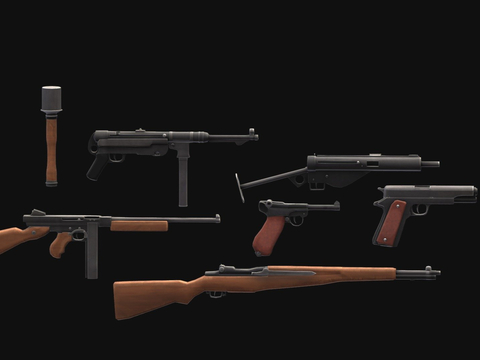 冲锋枪 轻机枪 枪支 枪械su模型 