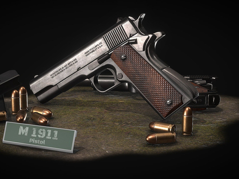  手枪 枪支 枪械su模型 