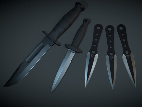  短刀 刀柄 武器su模型 